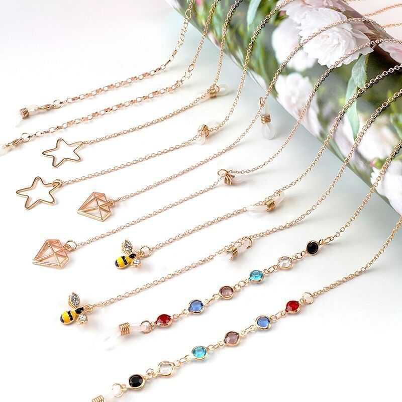 Cadena de gafas de metal transfronteriza europea y americana, cuerda de máscara, gafas multiusos, cadena anti-pérdida, cadena colgante, cadena de gafas de color personalizado