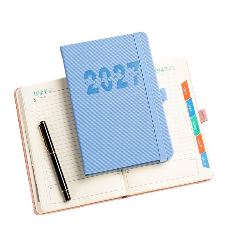 Transfronterizo 2027 calendario anual personalizado a5 plan de trabajo diario cuaderno de notas planificación de estudio cuaderno de notas grueso