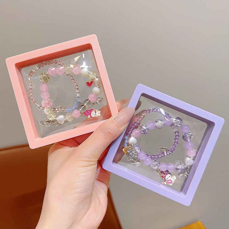 520 送信親友子供のブレスレット女の子ビーズブレスレット少女アメジストジュエリーブレスレット女の子 DIY ギフト|undefined