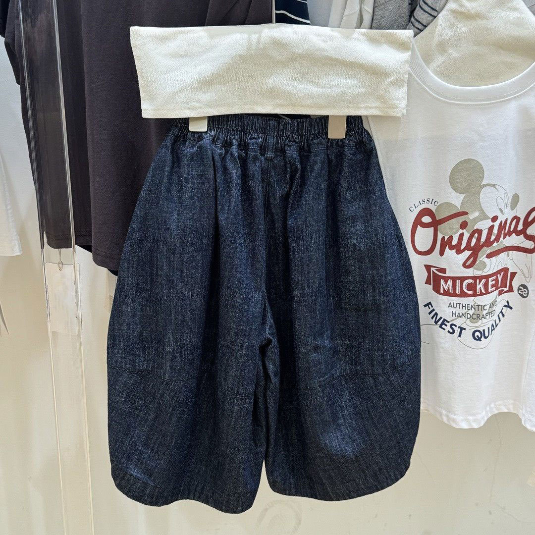 Hombres y niñas pantalones de color primario vaqueros primavera y verano ropa infantil relajada casual versátil delgada y suave pantalones de pantalones