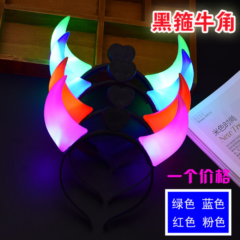 Concierto de apoyo accesorios luminosos toque de cabeza corn de ciervo corn de buey corn de cabello bandas de lámpara orejas de conejo corona al por mayor