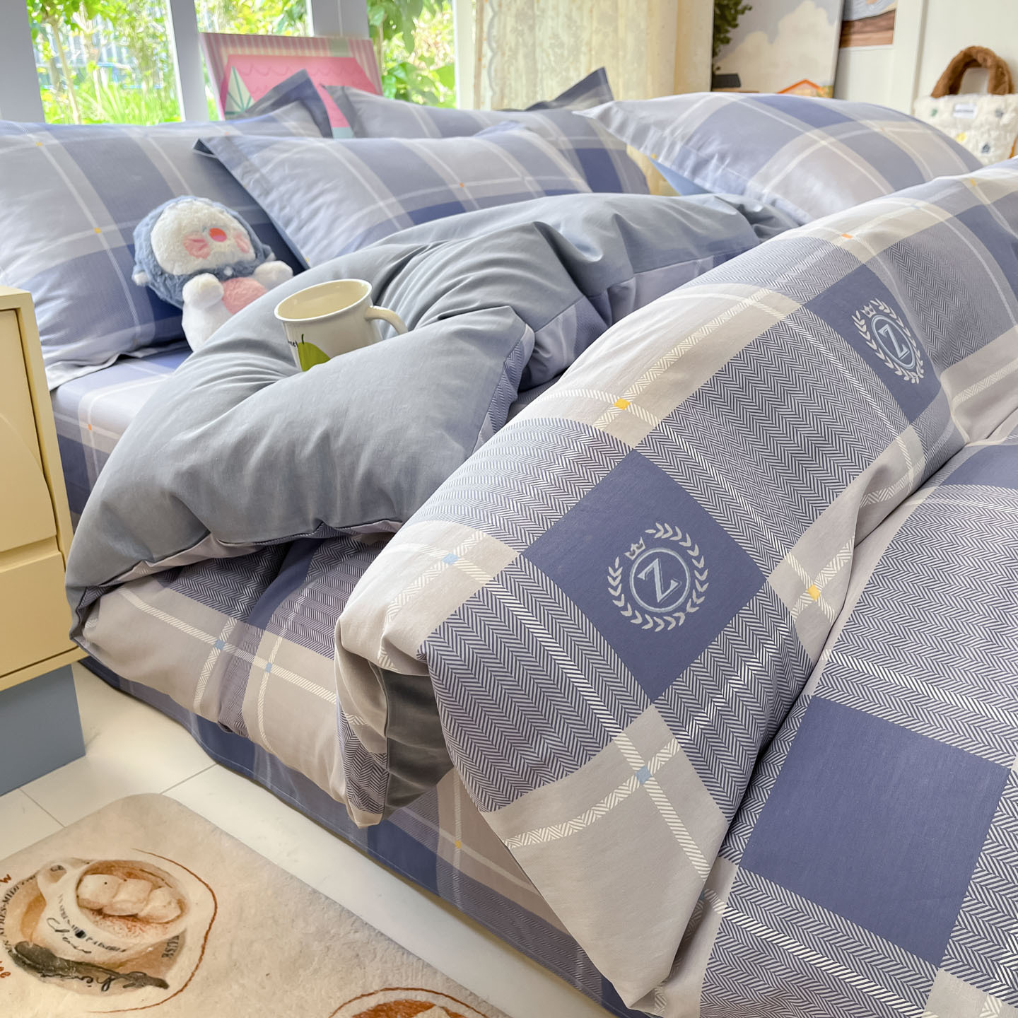 ins cubierta de edredón de algodón 150x200x230 cubierta de edredón de algodón 1m5 conjunto de edredón de cuatro piezas