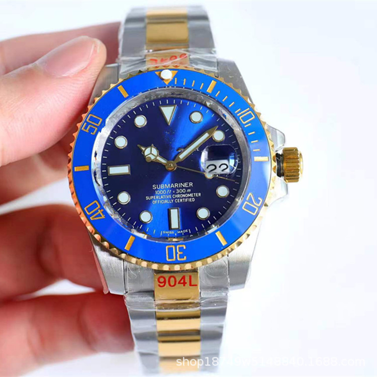 Anillo de cerámica N factory reloj fantasma de agua verde reloj mecánico completamente automático para hombre reloj fantasma de agua negro reloj luminoso resistente al agua para hombre