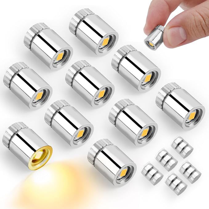 Mini Led Electroplated Lamp with Rotating Base, Small Colorful Lamp, Button Lamp, Insertable Rotating Pen Light, Figurine Lamp, Slow Flashing