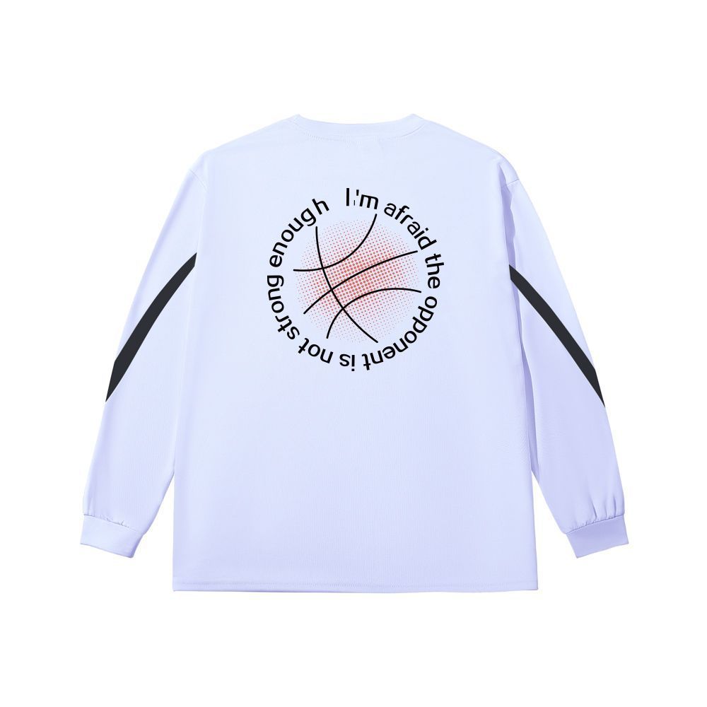 화이트 블랙 긴 소매 볼 라운드