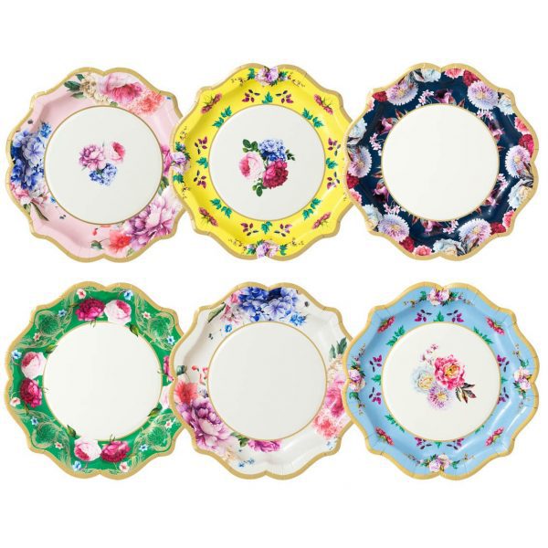 Amazon New Chinese Style Multicolor Large Flower Paper Tray 17.5cm Disposable Paper Dish Vintage Wedding Dish