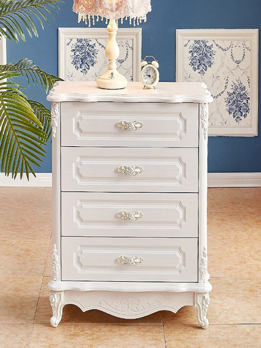 5YA1 wholesale European style chest of drawers bedroom carved wall storage cabinet white living room drawer cabinet simple modern