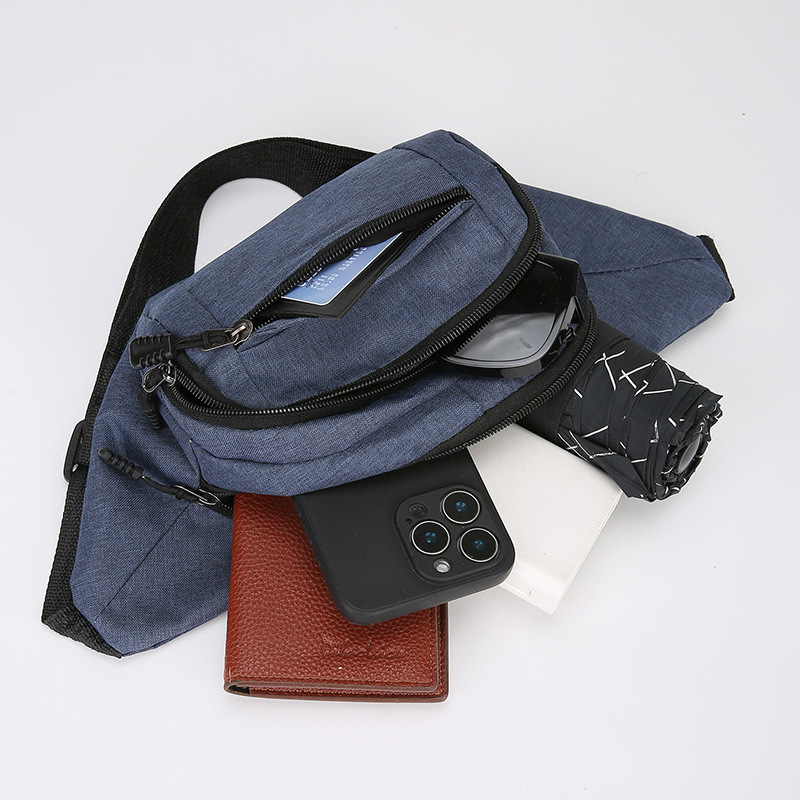 New Fashionable Men's Waist Bag, Portable Travel Multi-Layer Storage Chest Bag, Simple, Lightweight, Casual Shoulder Crossbody Bag