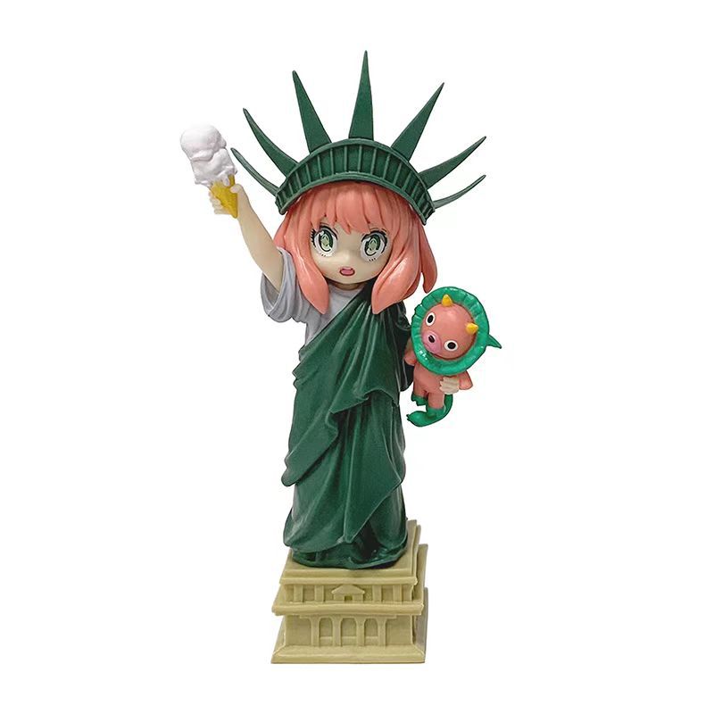 (2개) 스파이 플레이 하우스 미모 자유의 여신상 ANIA 손으로 만든 모델 애니메이션 귀여운 아름다운 소녀 트렌디 플레이 장식품