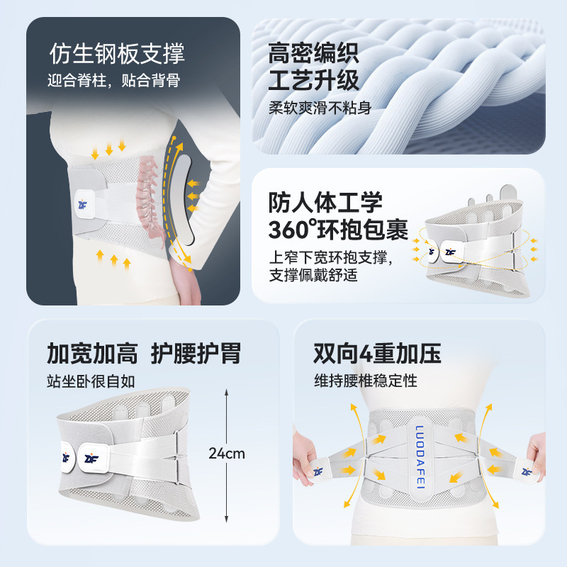 腰椎ヘルニア用保護ベルト 2025 新しい熱圧縮拡張サポート通気性腰椎椎間板損傷保護ベルト鋼板|undefined