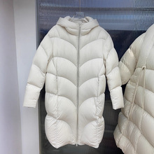 商场同款2025冬季新品90白鸭绒连帽羽绒服女加厚中长款羽绒衣外套