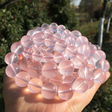 凤呈祥天然冰种星光粉晶手链颗颗六芒星光莫桑比克单圈粉水晶手链