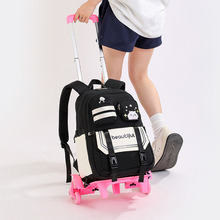 跨境新款拉杆书包儿童小学生女孩三到六年级轻便爬楼梯男孩双肩包