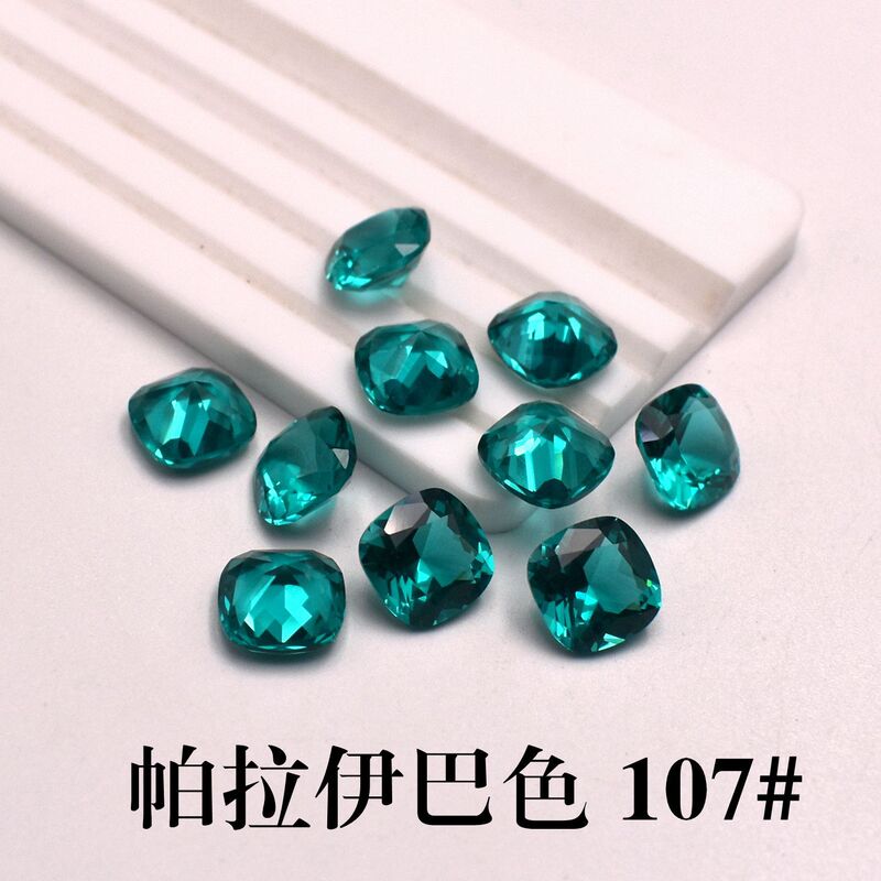 107 # Paraiba Tourmaline Fat Square Pillow-Shaped Cabochon Loose Stone Ethnic Style Jewelry Accessories Gemstone DIY 107 # Paraiba Tourmaline Fat Square Pillow-Shaped Cabochon Loose Stone Ethnic Style Jewelry Accessories Gemstone DIY