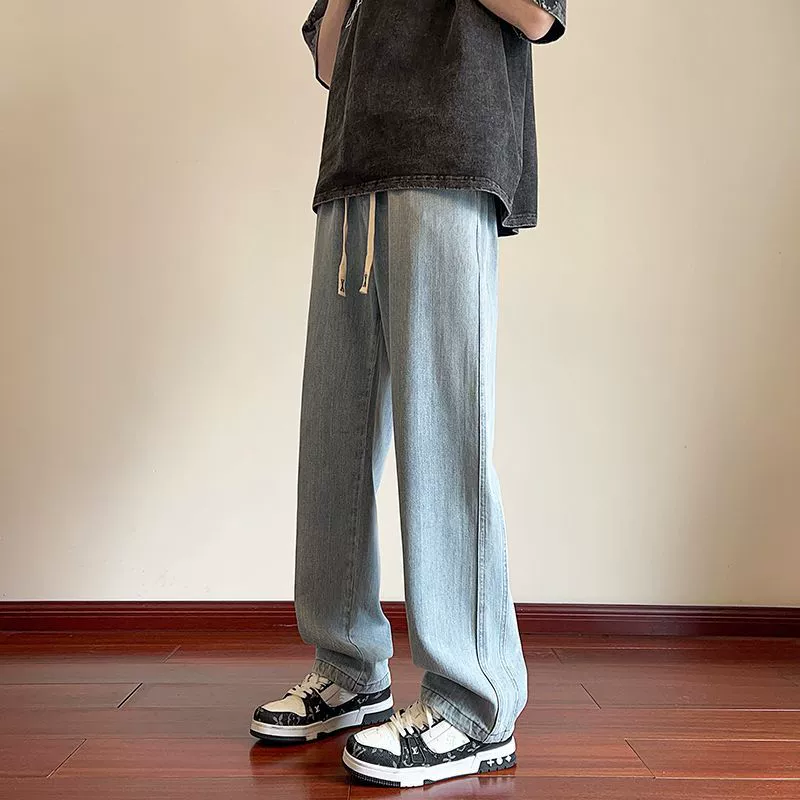 Осенние брюки, джинсы для отдыха, slim fit, прямой свободный крой