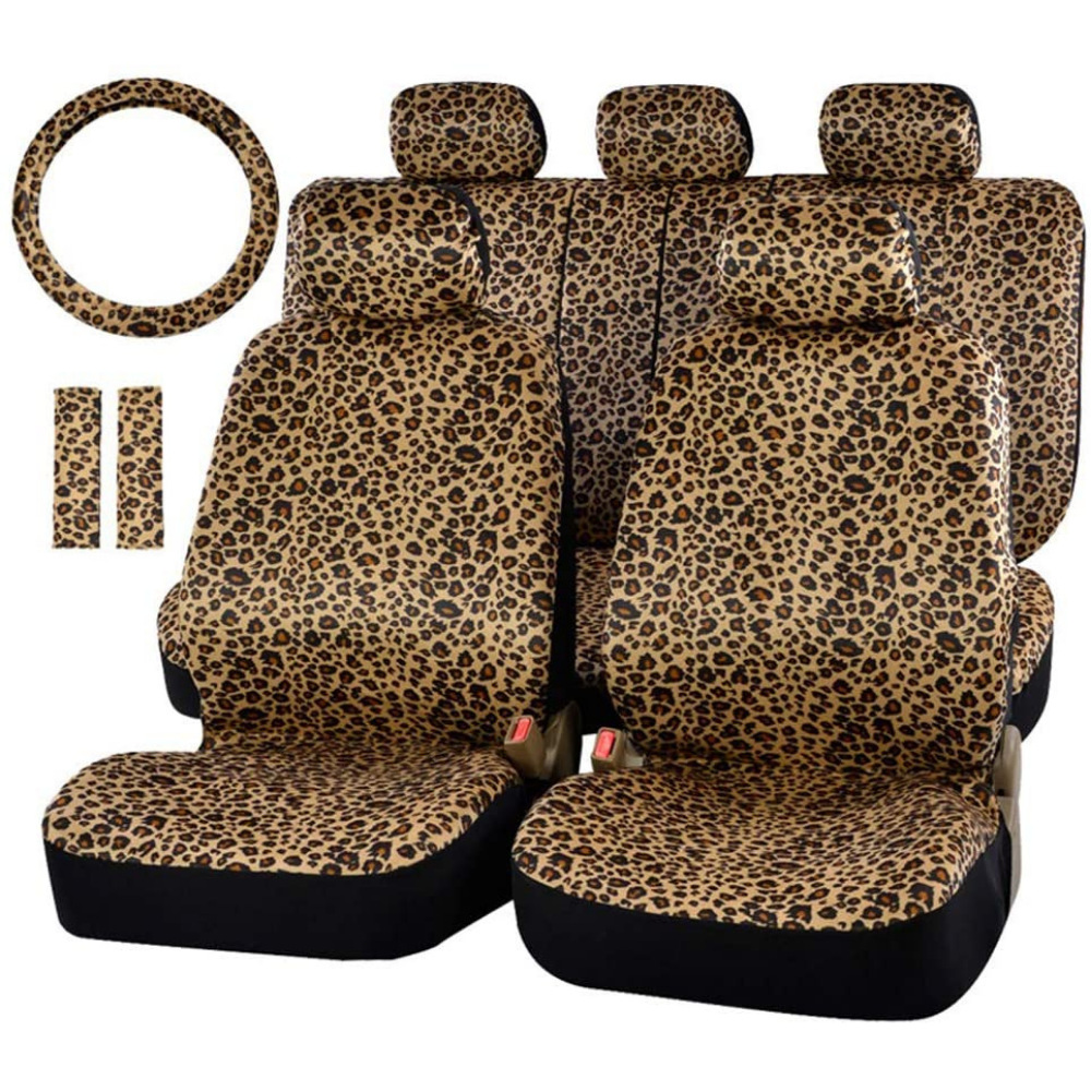 Cubierta de asiento universal del coche engrosada felpa caliente cubierta de la silla cubierta del volante hombro pad Amazon leopardo cubierta de asiento de coche