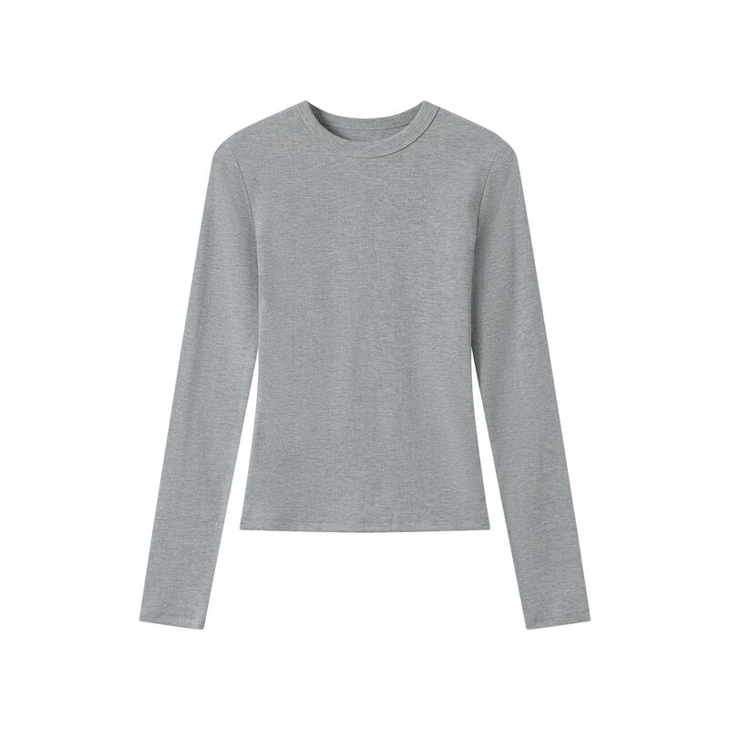 skims 秋冬右肩 Tシャツ モーダルストレッチ タイトフィット 肌に優しいウエスト快適トップス プラスベルベット 暖かいボトリングシャツ|undefined