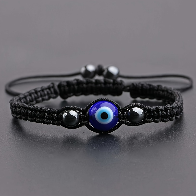 Amazon Cross-Border Devil's Eye Friendship Bracelet Handmade Magnet Black Rope Braided Bracelet Simple Jewelry for Men and Women