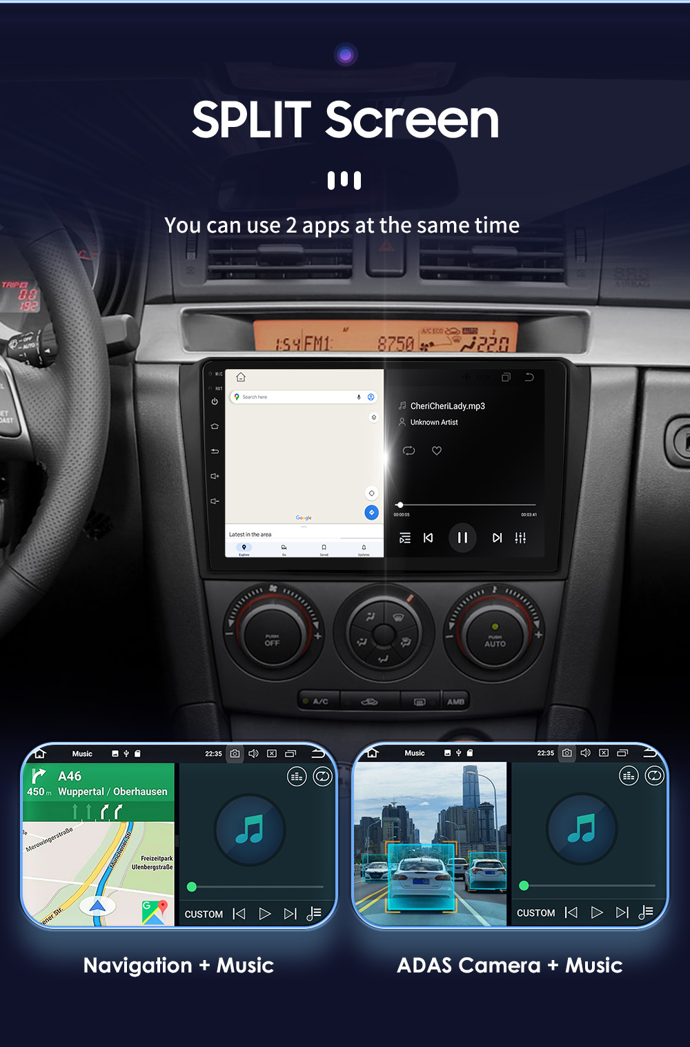 9inch Android Navigation Is Suitable for 04-09 Mazda3 Central Control Navigation System Car Mp5 Player Smart Device