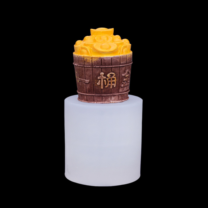 Cubo de oro lingote cornucopia modelado silicona molde fondant accesorios yeso aromaterapia vela