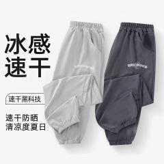 夏男の子速乾パンツ新しい氷感日焼け止めスポーツクラス A 薄型子供防蚊パンツ夏のパンツ卸売