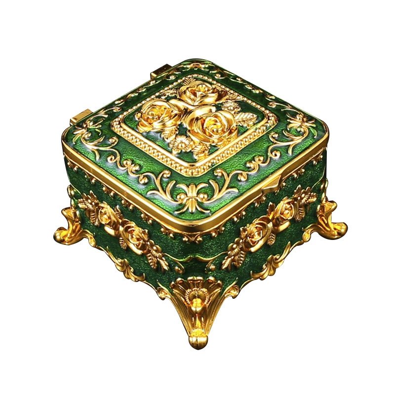 Retro storage system, creative enamel, table jewelry, storage box, roses
