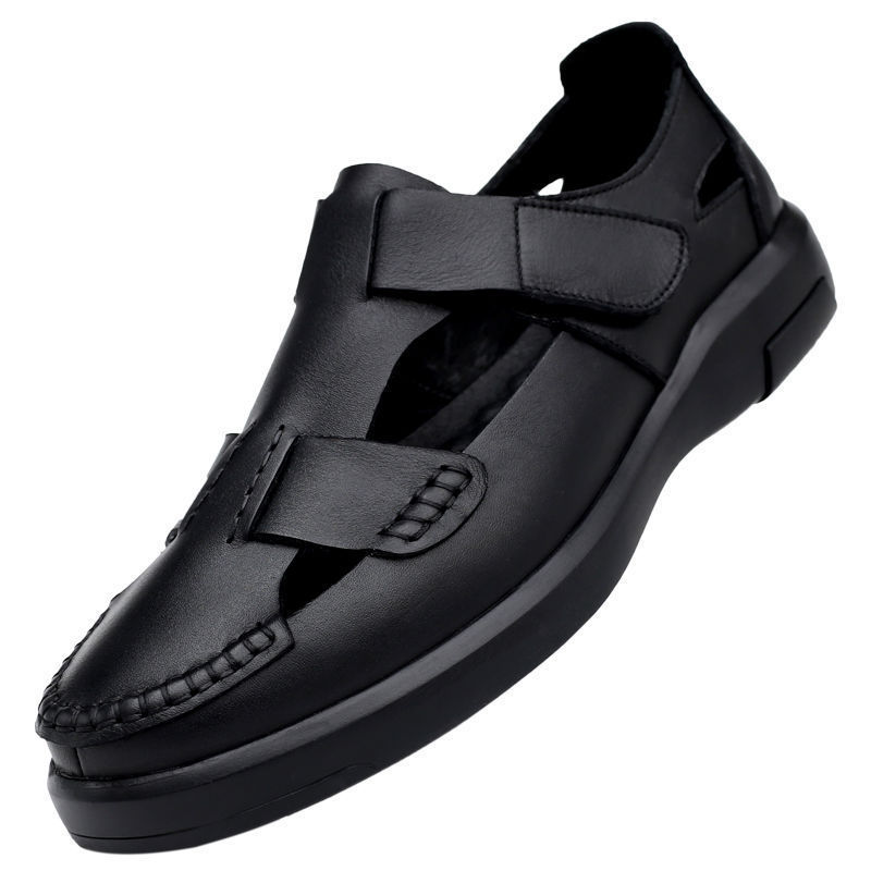 Casual Leather Shoes, New Autumn and Winter Genuine Leather Breathable and Anti-Odor Men's Leather Shoes, Soft Leather Hole-In-The-Wall Shoes, Simple and Comfortable Men's Leather Shoes