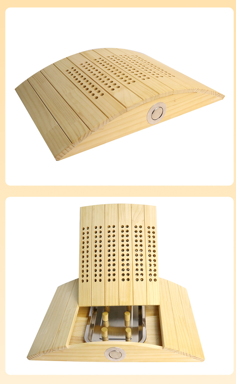 Wooden Moxibustion Box Lumbar Back Support Pillow with 54 Moxa Sticks Pine Wood Warm Therapy Tool preparation