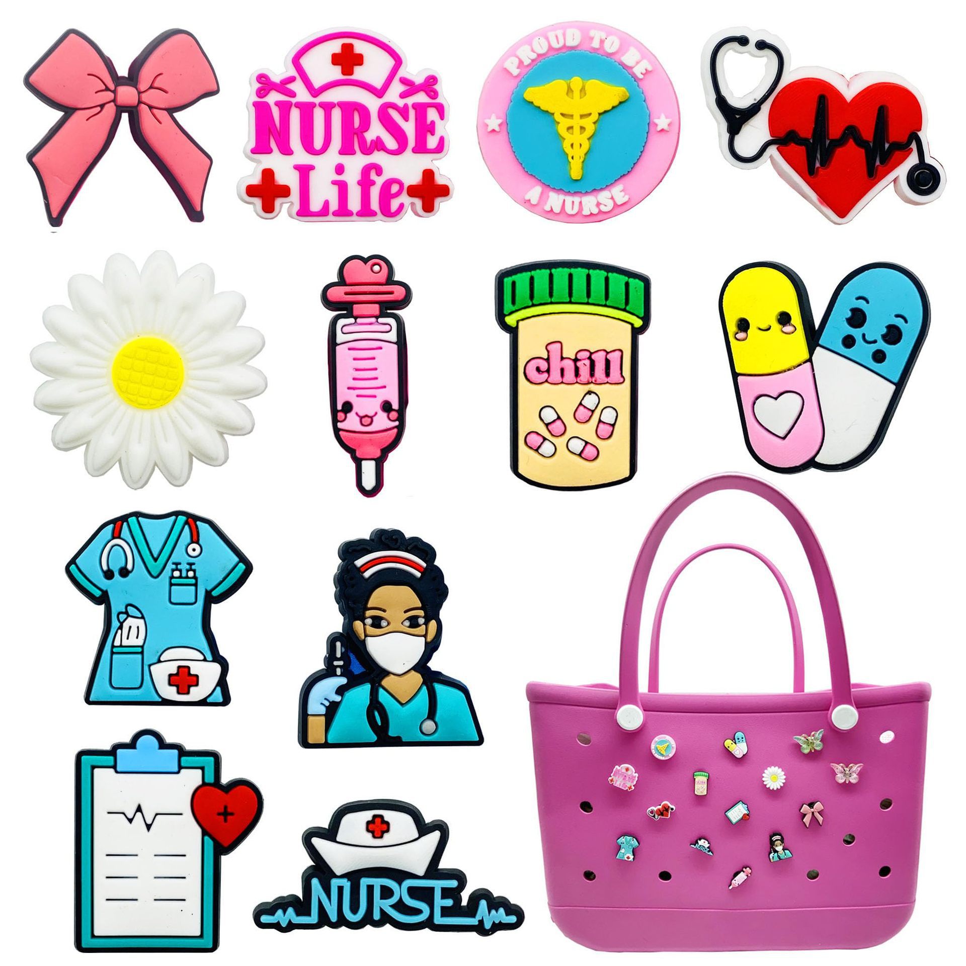 Bolso casual flor niña negra agujero bolsa accesorios bolso de playa bogg accesorios de bolso bogg decoración zapatos estándar grande flor