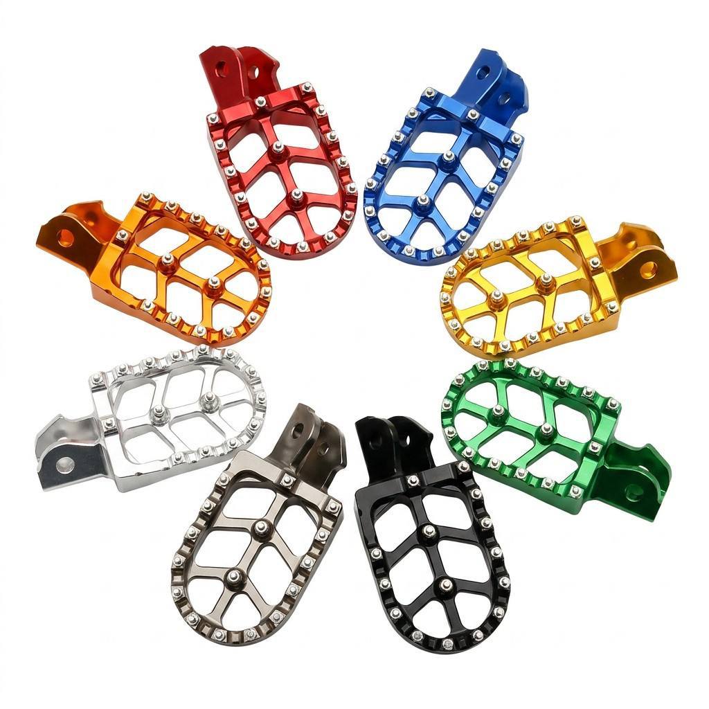 Motorcycle Off-Road Vehicle Cnc Modified Parts, Colorful Aluminum Alloy Round Front and Rear Footrests, Universal Parts for Cross-Border Trade
