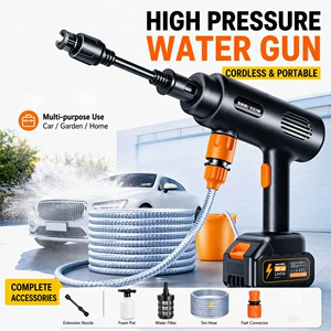 Cross-border new wireless high-pressure car wash gun, portable, lithium battery-powered, rechargeable, and powerful cleaning machine – wholesale from the manufacturer