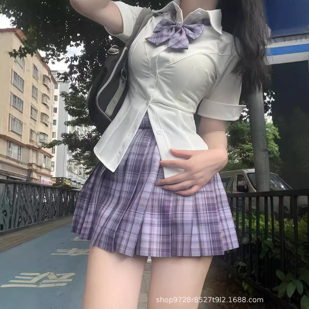 YUYING 오리지널 JK 셔츠 허리 셔츠 신축성있는 탑 순수한 정욕 핫 소녀 슬림 반팔 긴팔 V 넥 셔츠