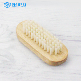 Factory wholesale nail brush wooden double-sided oblique hair pig bristle cleaning brush hand washing brush disc jade brush walnut brush