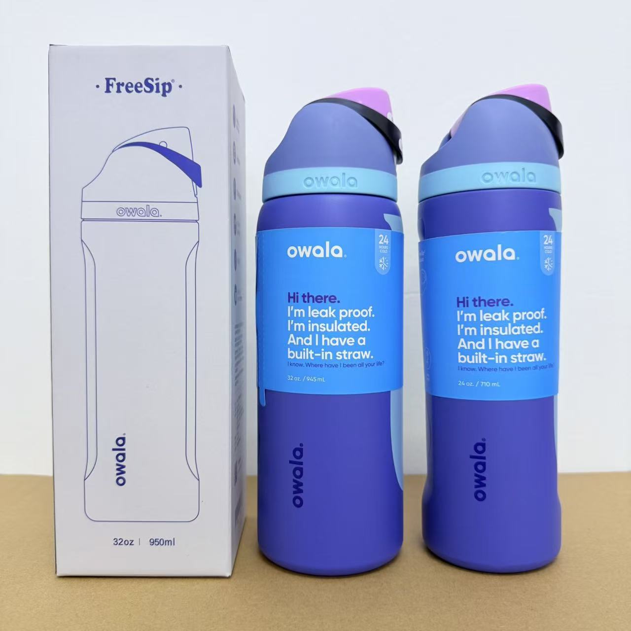 Owala en stock de gran capacidad portátil hervidor de agua al aire libre para hombres tazas de agua caliente de moda para mujeres tazas de fruta deportivas al por mayor