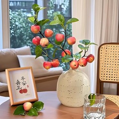 リンゴのシミュレーション花の造花の客間の食卓のテレビの戸棚の玄関の装飾の置物の木の枝の果実は金を出して飾っています。