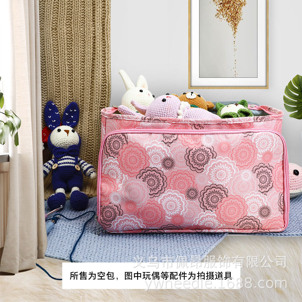 Nueva talla grande mejorada bolsa de lana de ganchillo de tres agujeros bolsa de almacenamiento herramienta de tejido de almacenamiento multifunción bolsa vacía al por mayor