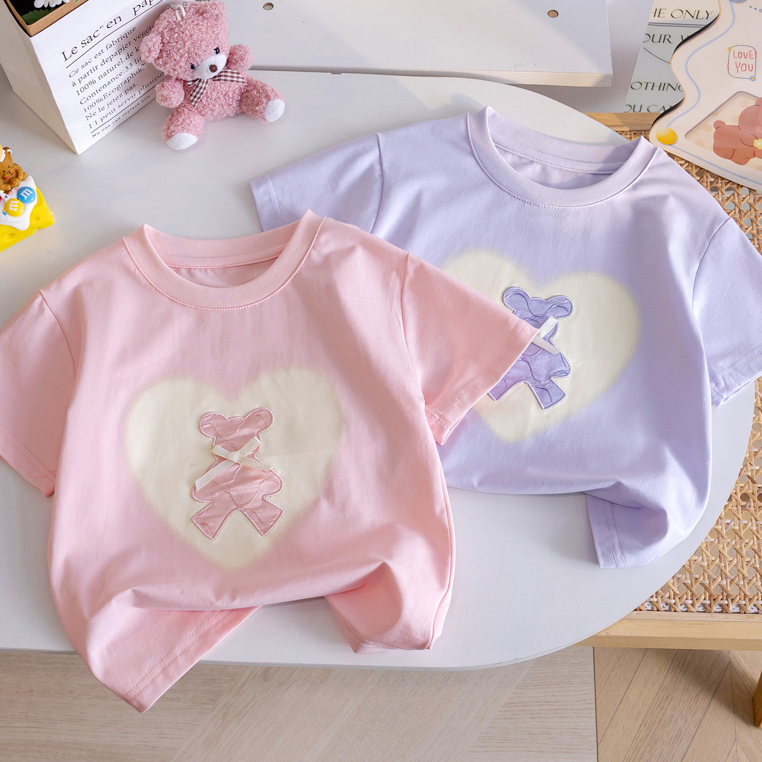 Cartoon summer cute short sleeve T-shirt girl's for leisure