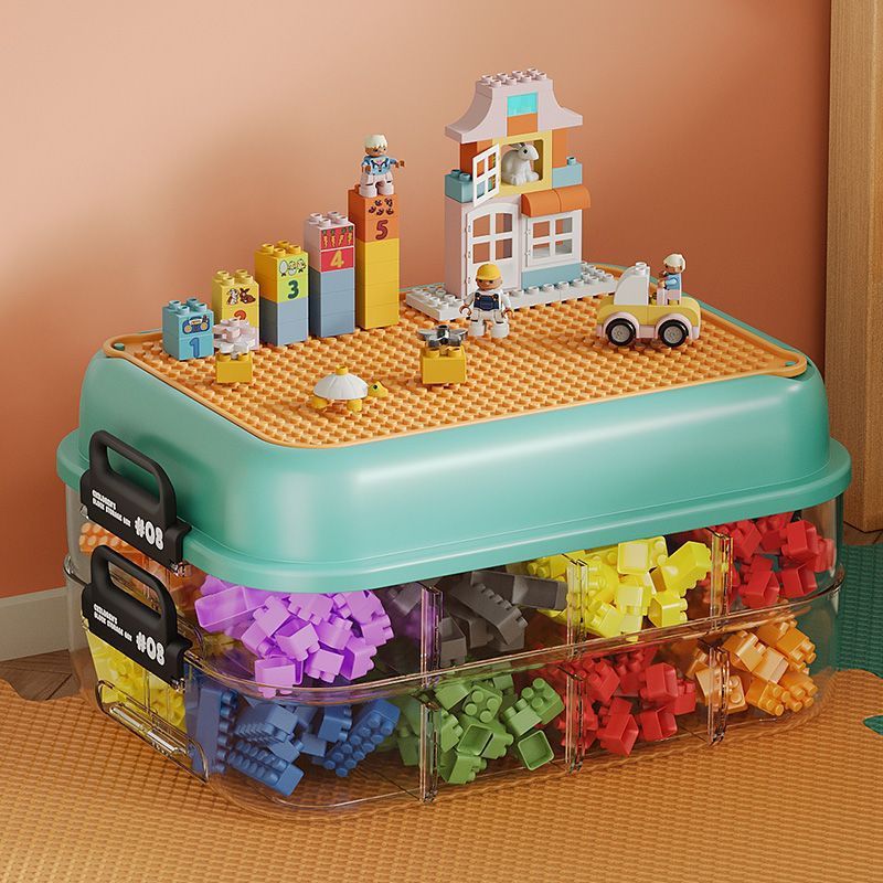 家庭用レゴ積み木収納ボックス付レイヤード小粒収納ボックス子供玩具部品大容量整理ボックス|undefined