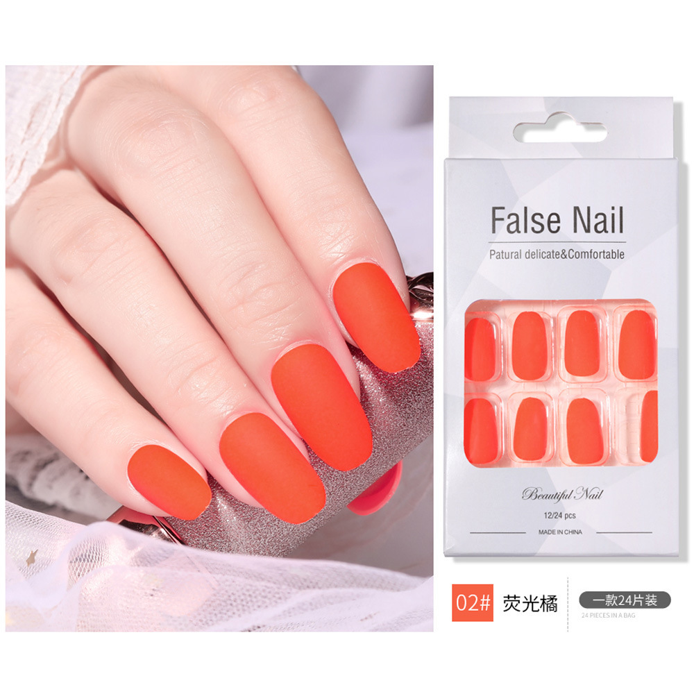 Nueva pieza de esmalte de uñas de desgaste de ballet largo luminoso transfronterizo terminado parche de uñas esmerilado pegamento jalea pieza de uñas falsas