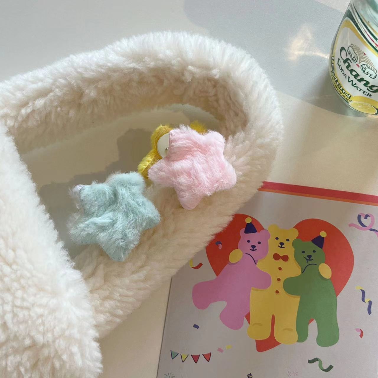 可愛星星抓夾劉海發抓毛絨百搭甜美發卡少女高馬尾髮夾頭飾品