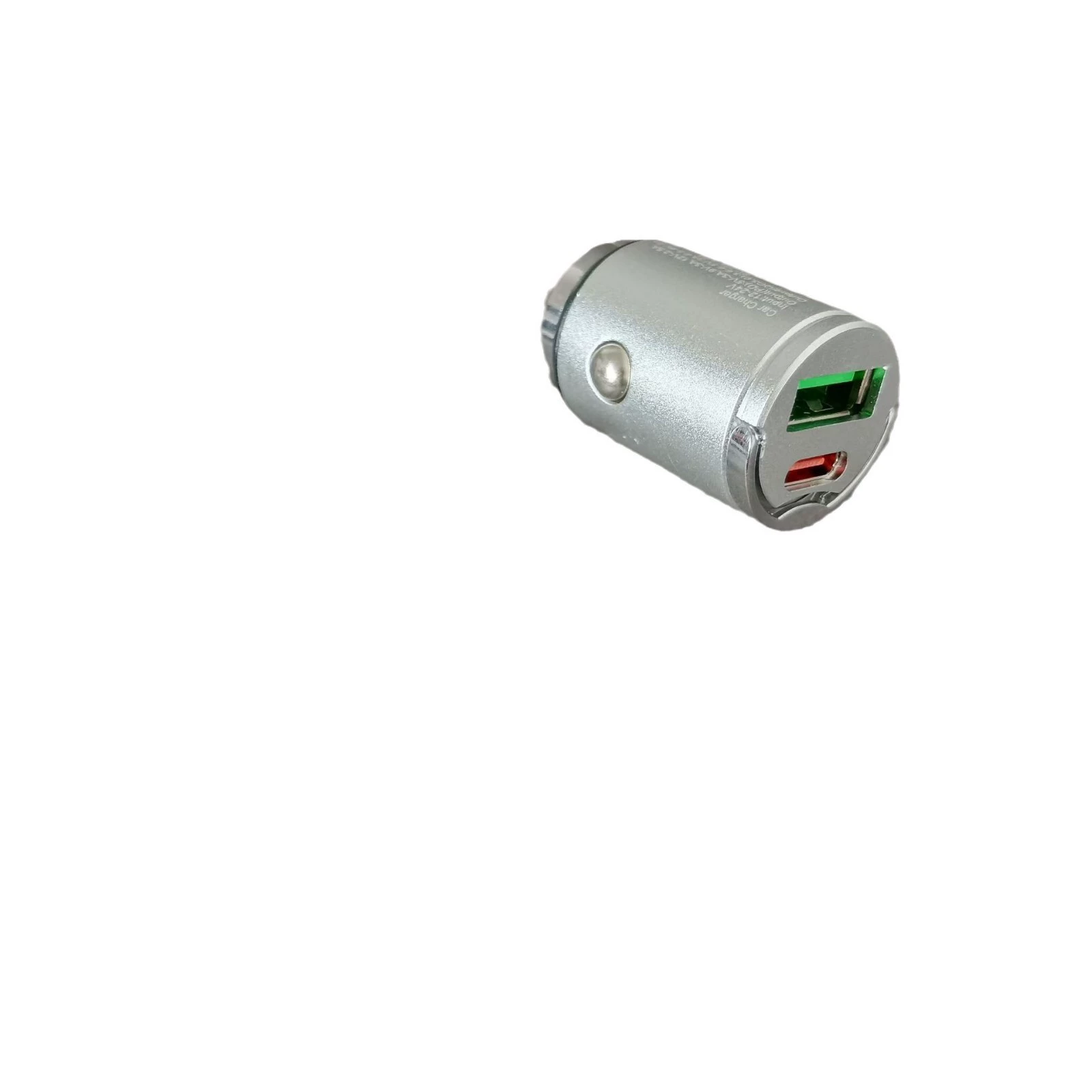Car charger mini alloy Type‑C, 100W fast charge, dual‑port USB‑A + USB‑C, multifunctional