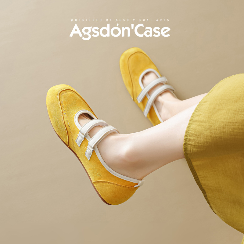 Augustion Mary Jane spatial sandalias para mujer 2025 nuevos zapatos de verano zapatos de entrenamiento de ballet con velcro