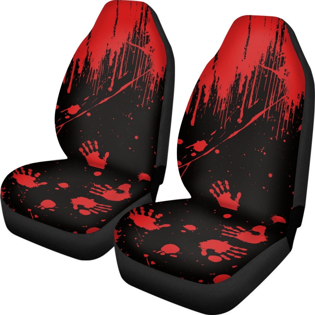Cross-border Halloween-themed printed seat covers, featuring ghost and pumpkin designs, available for custom orders. Includes a set of two car seat protectors