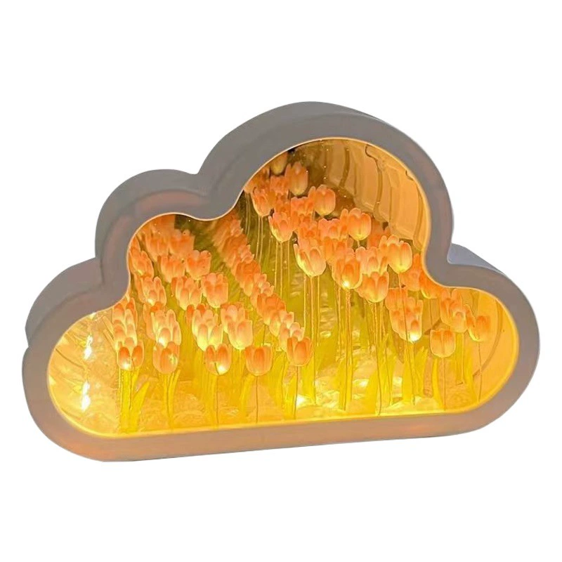 Ручной работы DIY облака зеркало тюльпан ночник цветок море DIY Материал сумка светящиеся украшения креативные подарки
