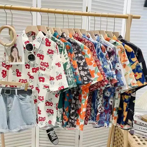 2025 New Petal Short-Sleeved Shirt Summer Hong Kong Style Retro Performance Clothing Loose Popular Shirt Top 2025 New Petal Short-Sleeved Shirt Summer Hong Kong Style Retro Performance Clothing Loose Popular Shirt Top