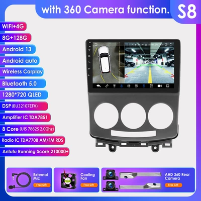 screen 05-10 intelligent car navigation | DVD Navigation - with-360-camera-8128g-wifi4g-lte-version-7862-carplay-eight-core-9inch-suitable-for-05-10-mazda-5