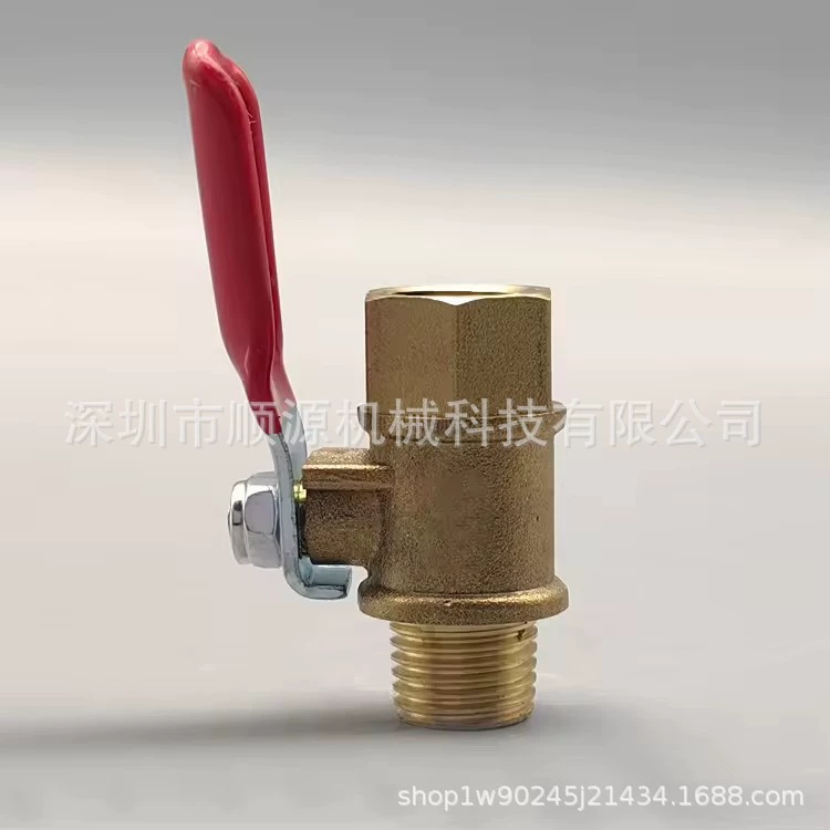 Сверхмощный NPT резьбовой пагоды медный маленький красный шаровой клапан воздушный насос 1 мин пневматический переключатель внутренний провод наружный медный провод NPT клапан