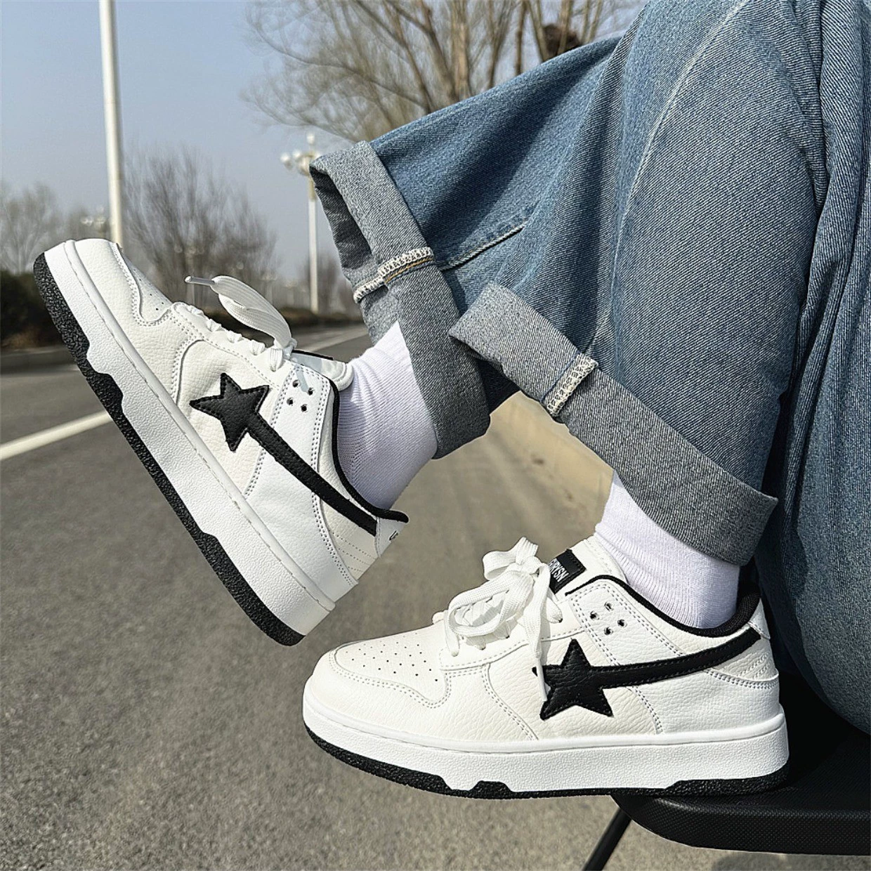 Tide, sneakers, sexy universal footwear, white shoes for men and women for beloved for leisure