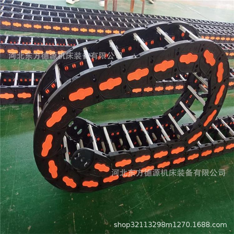 长行程承重铝塑拖链 抗拉强铝合金横梁GCTL桥式履带塑料拖链厂家