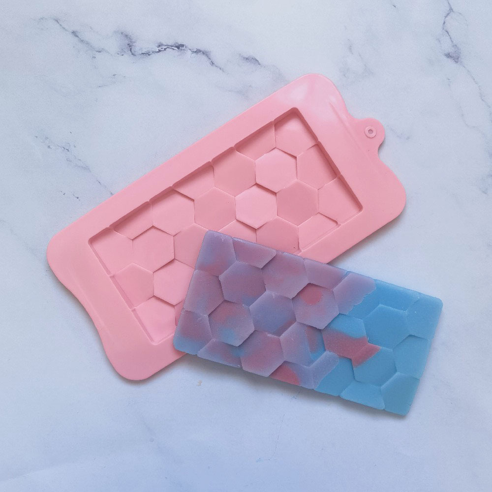 Chocolate hexagonal 59 molde de silicona pastel helado pudín molde de postre jabón utensilios
